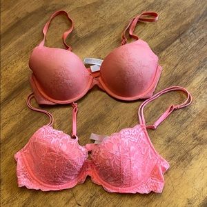 34C coral bras